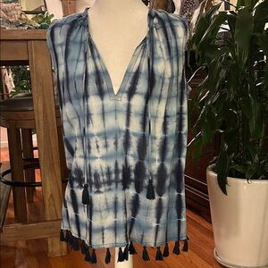 Roller Rabbit Blue Tie-Dye Top